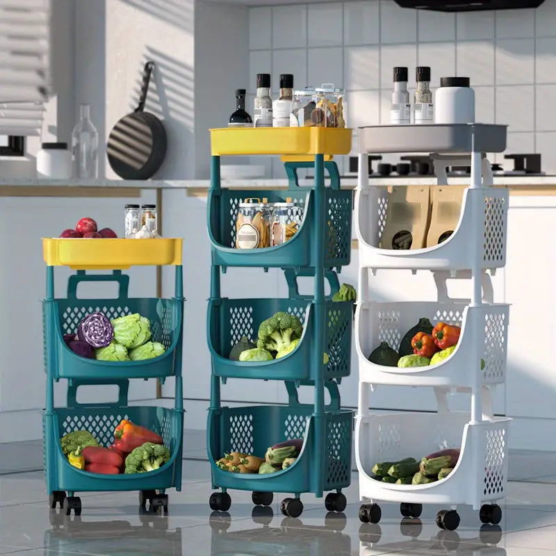 5-Layer Rolling Storage Cart | Kitchen, Bathroom & Living Room Organizer