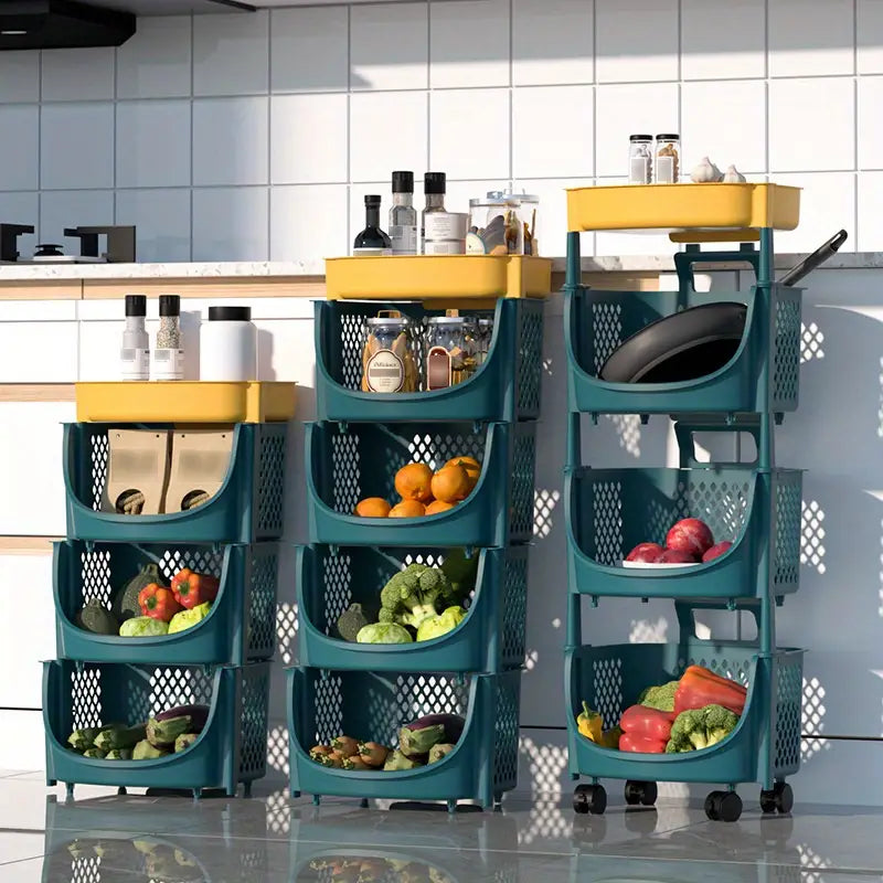 5-Layer Rolling Storage Cart | Kitchen, Bathroom & Living Room Organizer