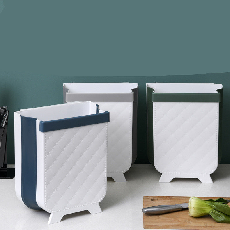 Foldable Wall-Mounted Trash Bin – Cabinet Door Hanging Waste Bin (7L)