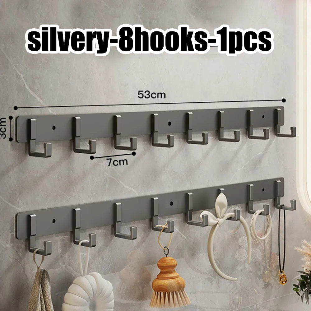 Kitchen Space Aluminum Punch-Free Hooks Are Easy to Install Kitchen Utensils Storage Hooks Bathroom Bathrobe Towel Hangers