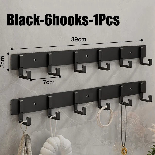 Kitchen Space Aluminum Punch-Free Hooks Are Easy to Install Kitchen Utensils Storage Hooks Bathroom Bathrobe Towel Hangers