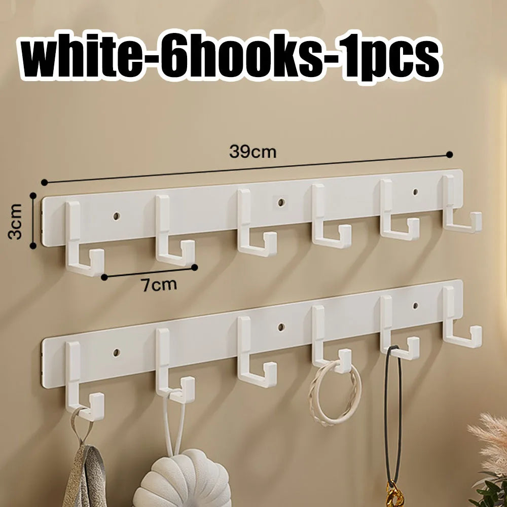 Kitchen Space Aluminum Punch-Free Hooks Are Easy to Install Kitchen Utensils Storage Hooks Bathroom Bathrobe Towel Hangers