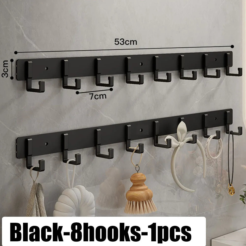 Kitchen Space Aluminum Punch-Free Hooks Are Easy to Install Kitchen Utensils Storage Hooks Bathroom Bathrobe Towel Hangers