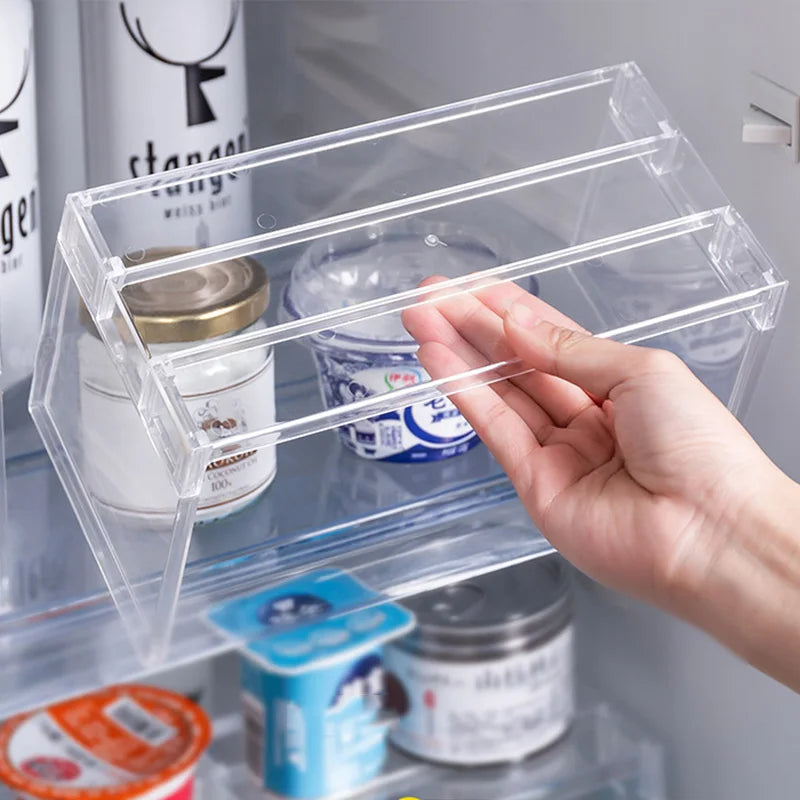 Fridge Layered Separator Shelves – Transparent Stackable Refrigerator Organizer