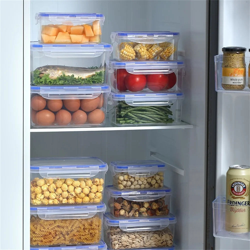 Stackable Pantry Storage Bins with Lids – Clear Grain & Food Containers (1 or 4-Pack)