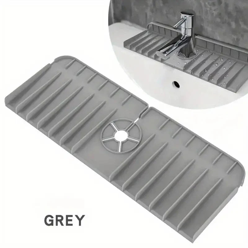 Silicone Sink Mat – Faucet Splash Guard & Countertop Drying Pad