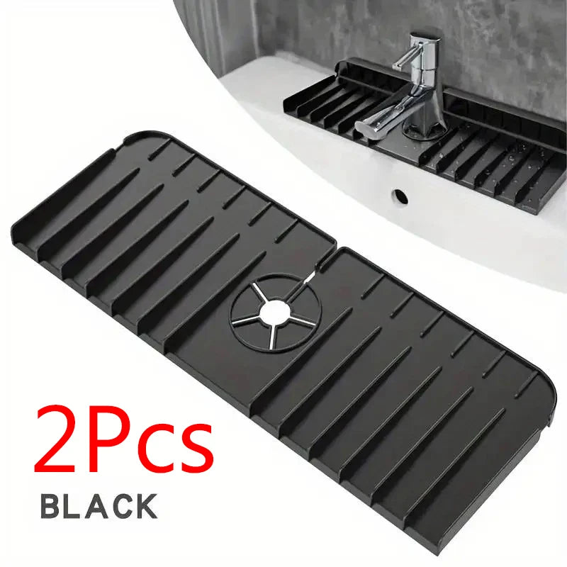 Silicone Sink Mat – Faucet Splash Guard & Countertop Drying Pad