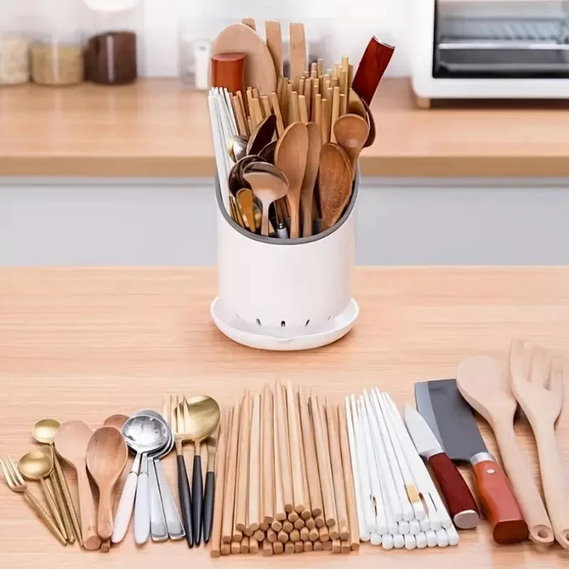 1PC Plastic Storage Holder Kitchen Drying Rack for Tableware Knife Spoon Fork Drain Container Organizer Tabletop Tool