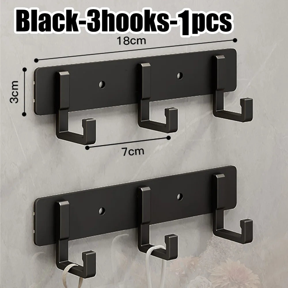 Kitchen Space Aluminum Punch-Free Hooks Are Easy to Install Kitchen Utensils Storage Hooks Bathroom Bathrobe Towel Hangers