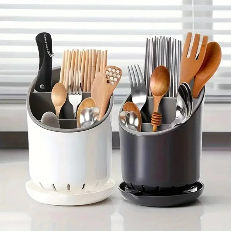 1PC Plastic Storage Holder Kitchen Drying Rack for Tableware Knife Spoon Fork Drain Container Organizer Tabletop Tool