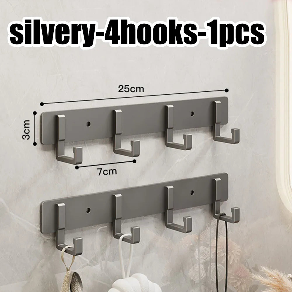 Kitchen Space Aluminum Punch-Free Hooks Are Easy to Install Kitchen Utensils Storage Hooks Bathroom Bathrobe Towel Hangers