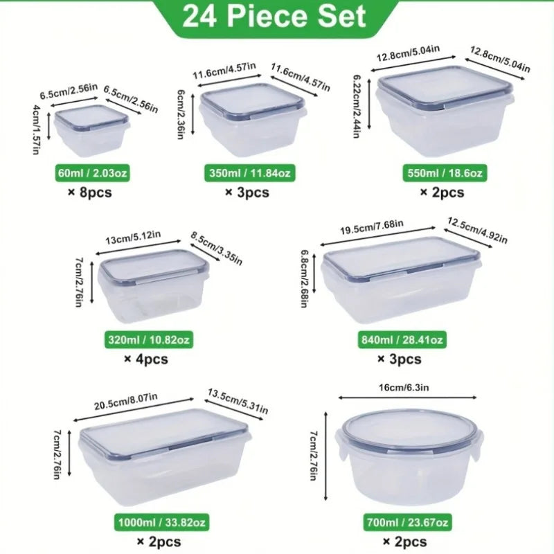 Airtight Pantry Container Set – 24 Containers with Lids & Labels