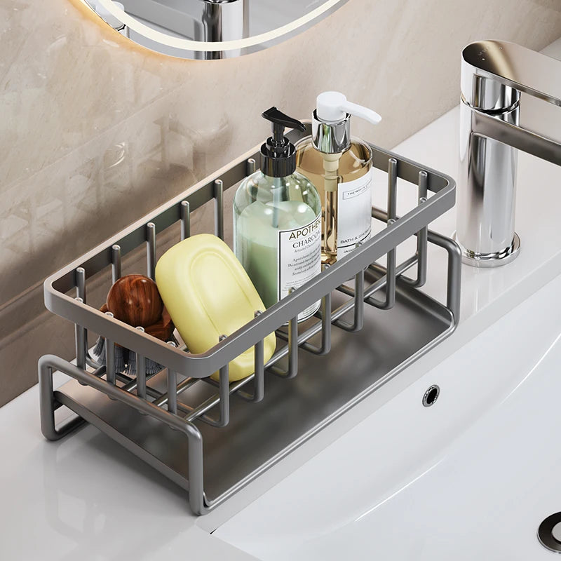 Stainless Steel Sink Shelf – Sponge & Dishcloth Drain Rack