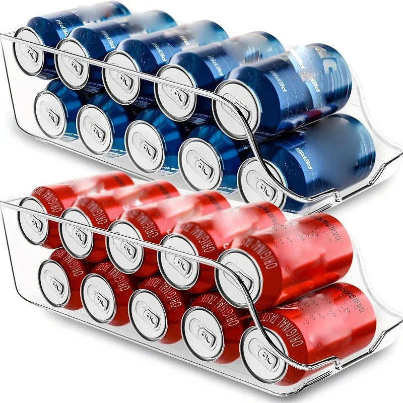 Auto-Rolling Can Dispenser – Fridge & Pantry Organizer