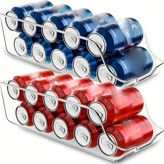 Auto-Rolling Can Dispenser – Fridge & Pantry Organizer
