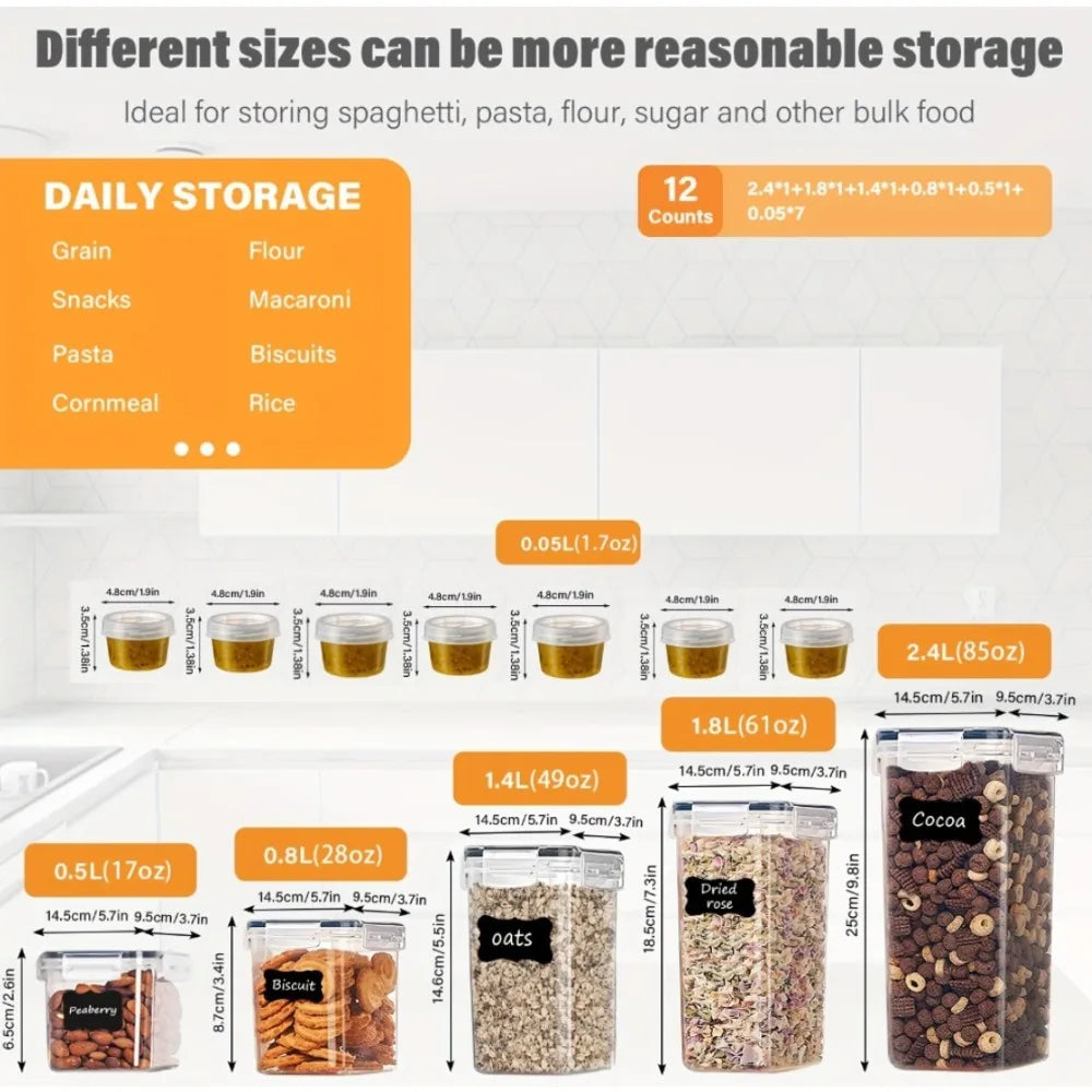 Pantry Organization Container Set – 12 Pieces with Lids