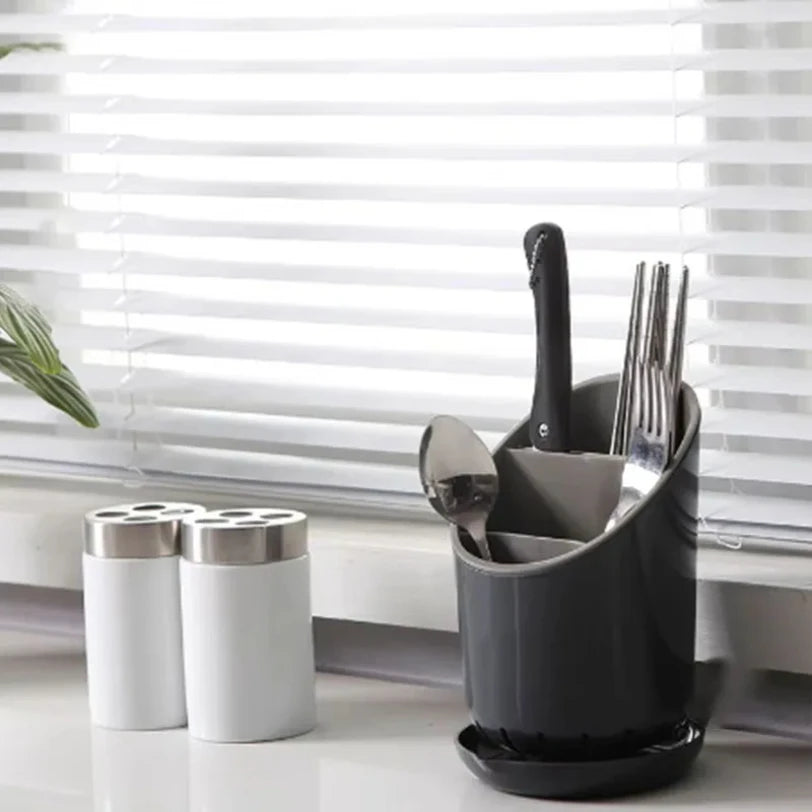 1PC Plastic Storage Holder Kitchen Drying Rack for Tableware Knife Spoon Fork Drain Container Organizer Tabletop Tool