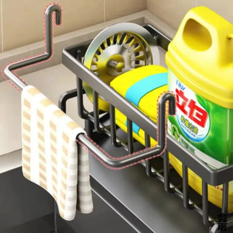 Tap-Mounted Sink Organizer – Space-Saving Kitchen Storage with Drainage Rack