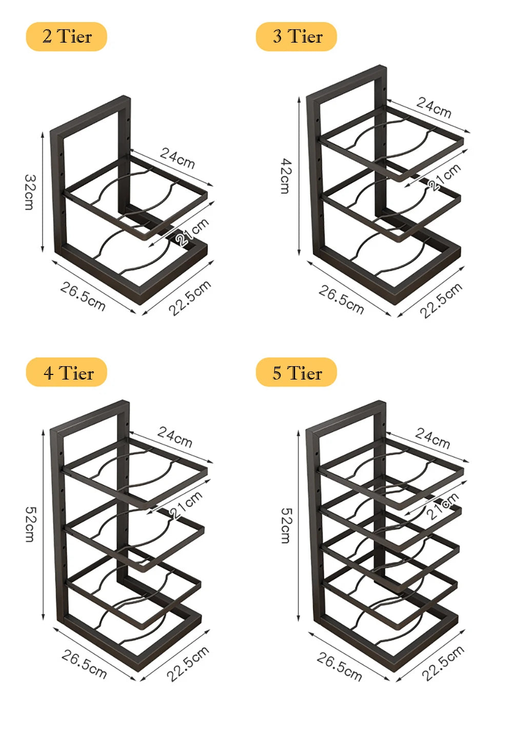 Adjustable Stainless Steel Pot Rack – Multi-Layer Kitchen Storage Organizer