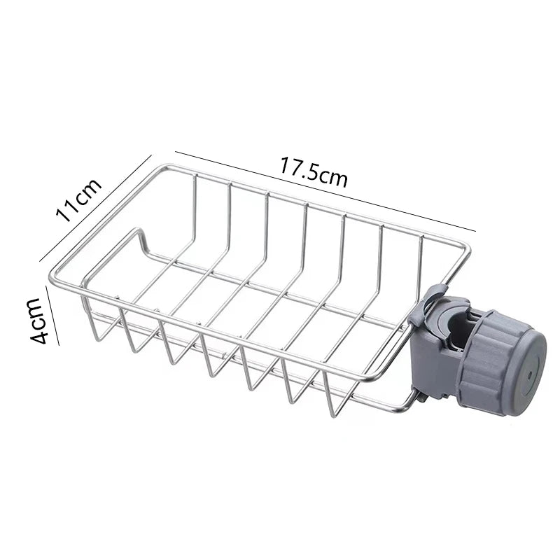Kitchen Sink Organizer – Sponge Holder & Faucet Drain Rack