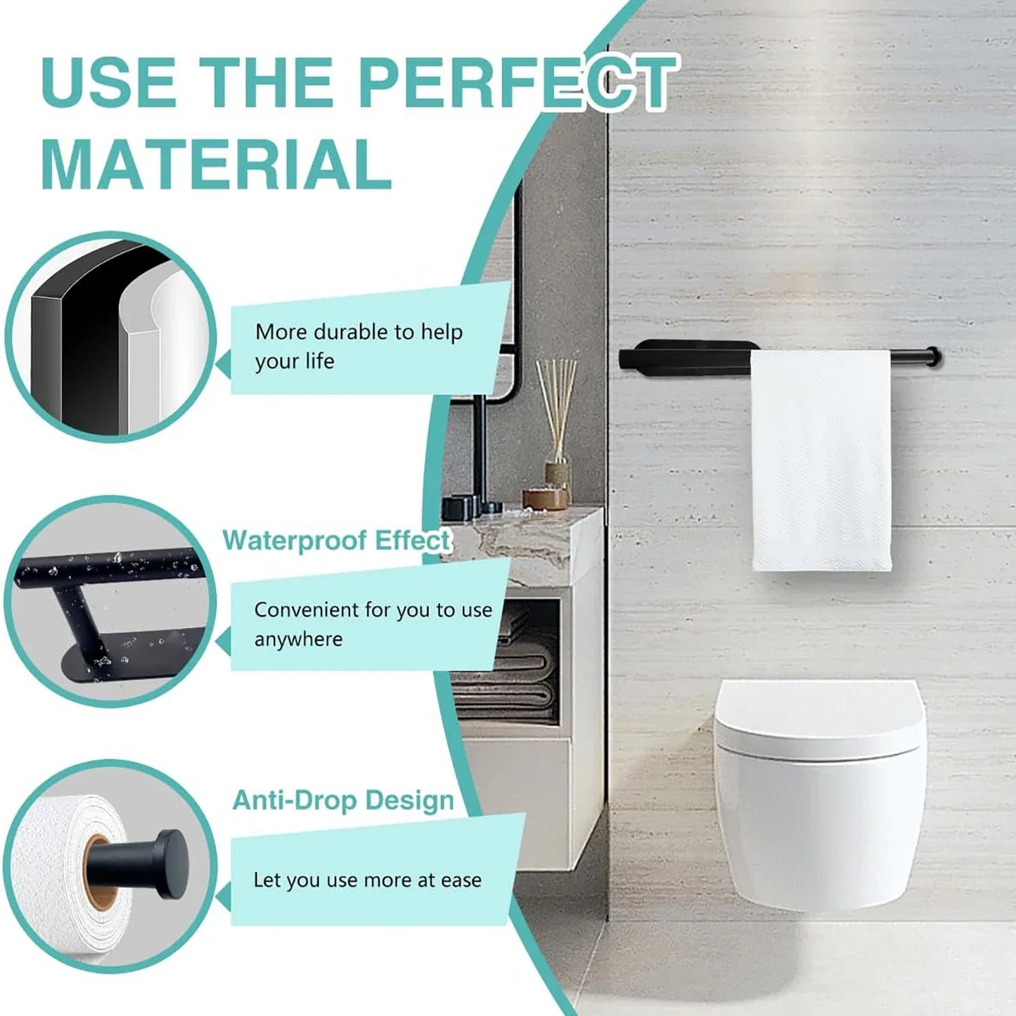 Adhesive Paper Towel Holder – Wall-Mounted Tissue & Napkin Rack