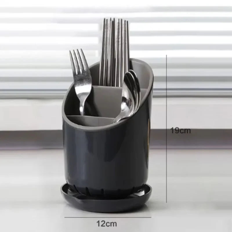 1PC Plastic Storage Holder Kitchen Drying Rack for Tableware Knife Spoon Fork Drain Container Organizer Tabletop Tool