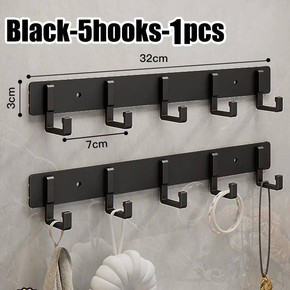 Kitchen Space Aluminum Punch-Free Hooks Are Easy to Install Kitchen Utensils Storage Hooks Bathroom Bathrobe Towel Hangers