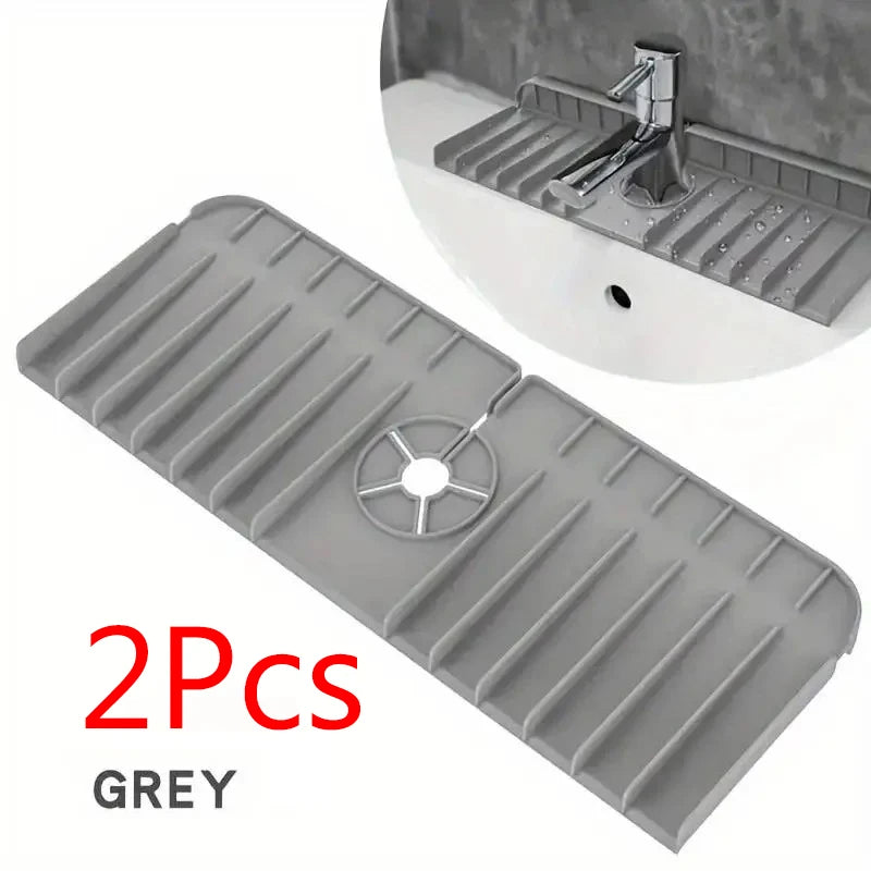 Silicone Sink Mat – Faucet Splash Guard & Countertop Drying Pad