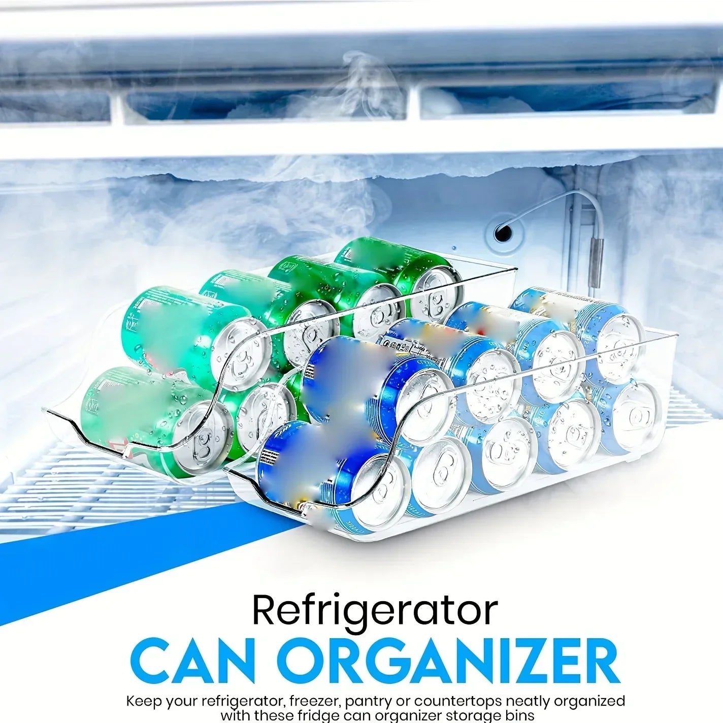 Auto-Rolling Can Dispenser – Fridge & Pantry Organizer