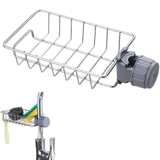 Kitchen Sink Organizer – Sponge Holder & Faucet Drain Rack