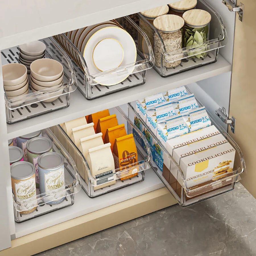 Clear Refrigerator Organizer Bins – Fridge Storage for Fruits, Veggies & Drinks