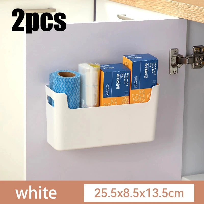 Cabinet Door Wrap & Bag Organizer – Wall-Mounted Storage Rack