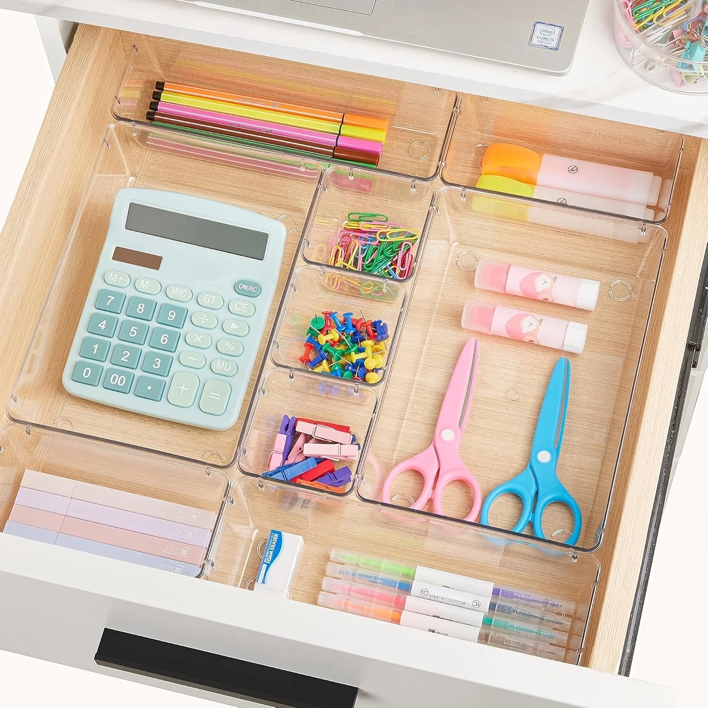 Clear Drawer Organizer Set – Bathroom, Makeup & Dressing Table Storage