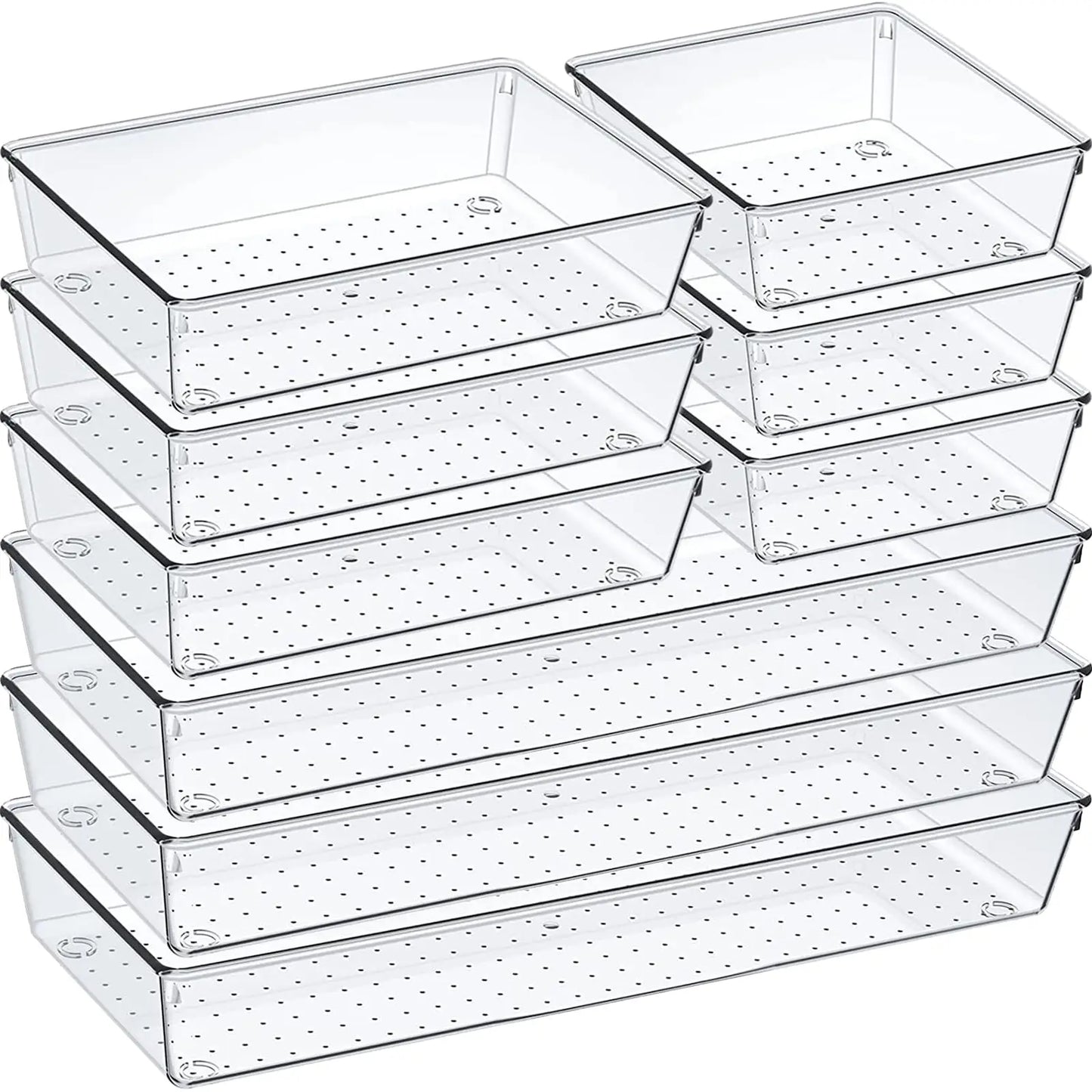 Clear Drawer Organizer Set – Bathroom, Makeup & Dressing Table Storage