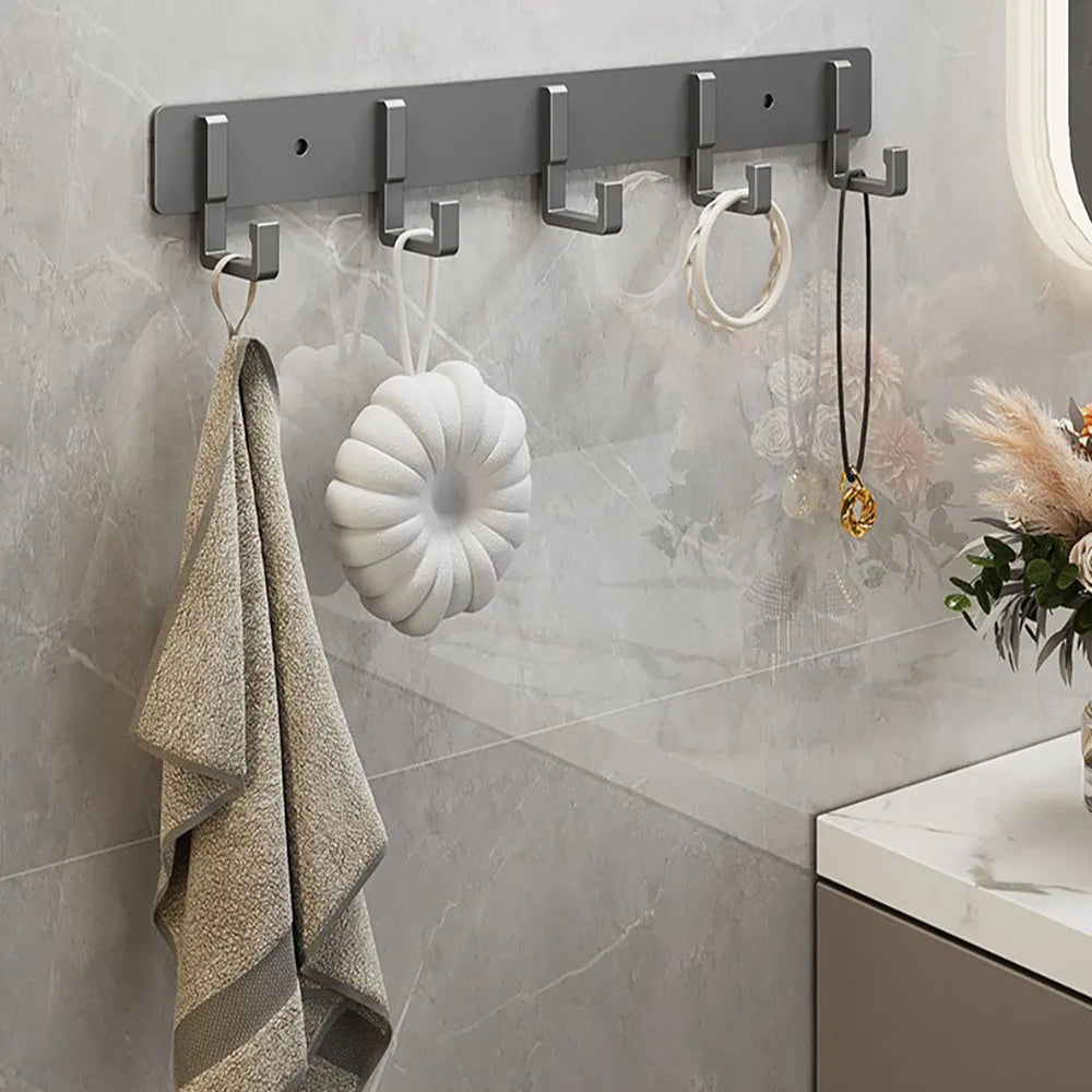 Kitchen Space Aluminum Punch-Free Hooks Are Easy to Install Kitchen Utensils Storage Hooks Bathroom Bathrobe Towel Hangers