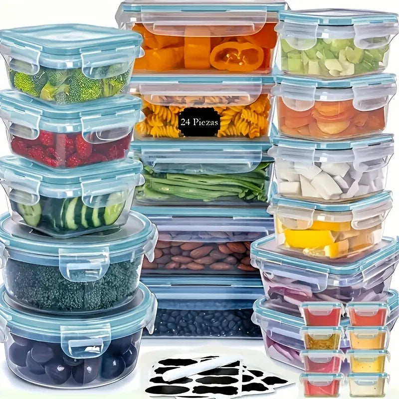 Airtight Pantry Container Set – 24 Containers with Lids & Labels