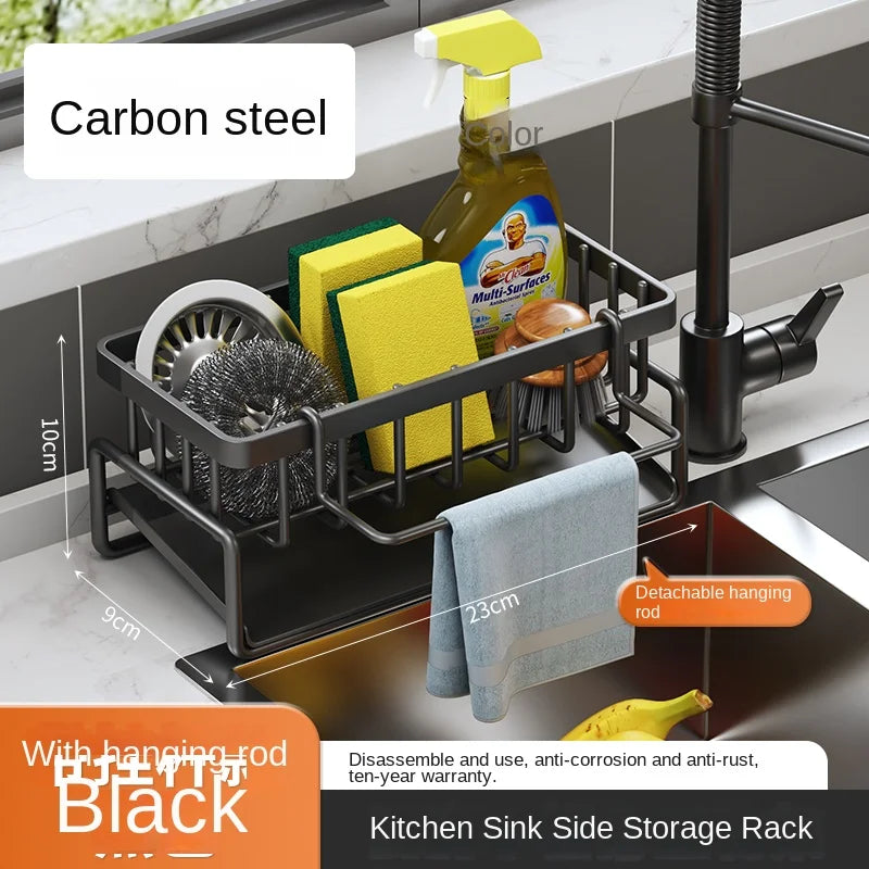 Stainless Steel Sink Shelf – Sponge & Dishcloth Drain Rack