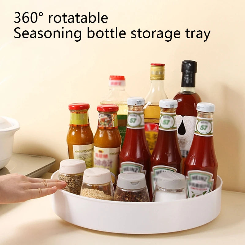 360° Rotating Cabinet Organizer – Non-Slip Turntable for Kitchen & Bathroom