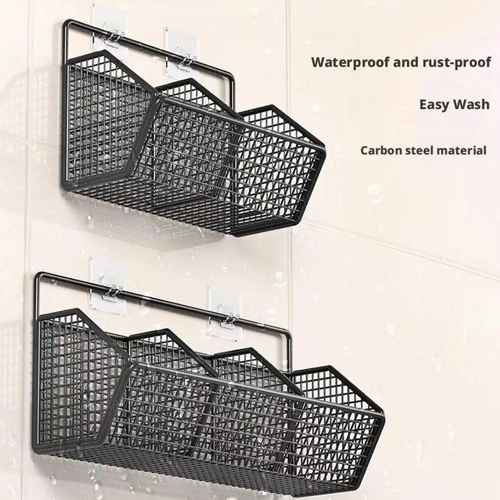 Wall-Mounted Kitchen Storage Basket – Punch-Free Partition Organizer