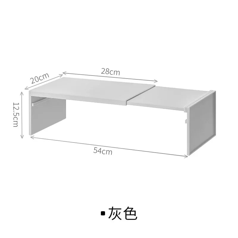 1/2pcs Kitchen Stretchable Cabinet Shelf Cupboard Separated Storage Rack Countertop Organizer Spice Organizer Shelf Save Space