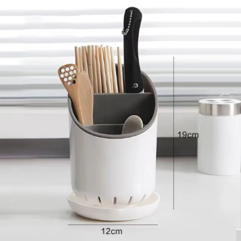 1PC Plastic Storage Holder Kitchen Drying Rack for Tableware Knife Spoon Fork Drain Container Organizer Tabletop Tool
