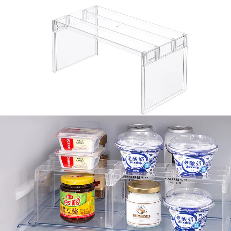 Fridge Layered Separator Shelves – Transparent Stackable Refrigerator Organizer
