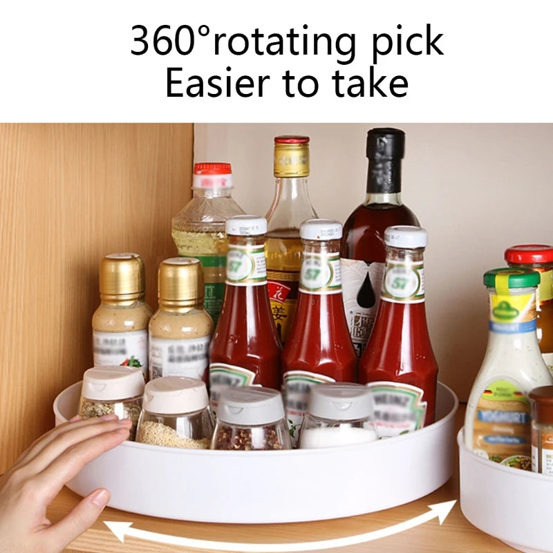 360° Rotating Cabinet Organizer – Non-Slip Turntable for Kitchen & Bathroom