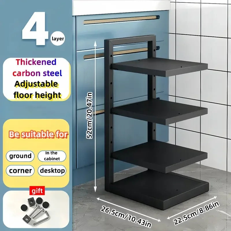 Adjustable Stainless Steel Pot Rack – Multi-Layer Kitchen Storage Organizer