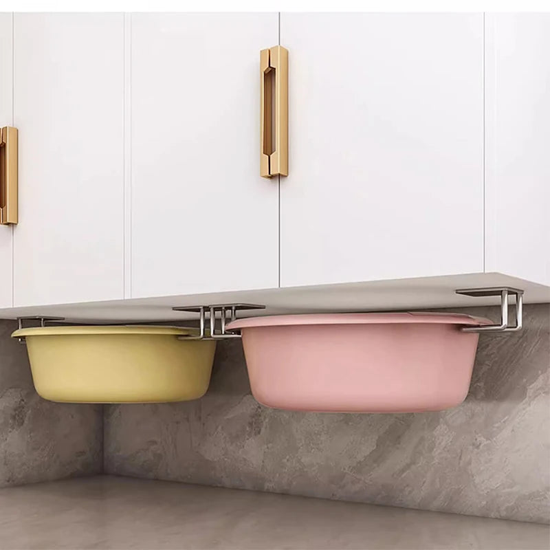 Stainless Steel Pot Lid & Cutting Board Holder – No-Drill Wall Organizer
