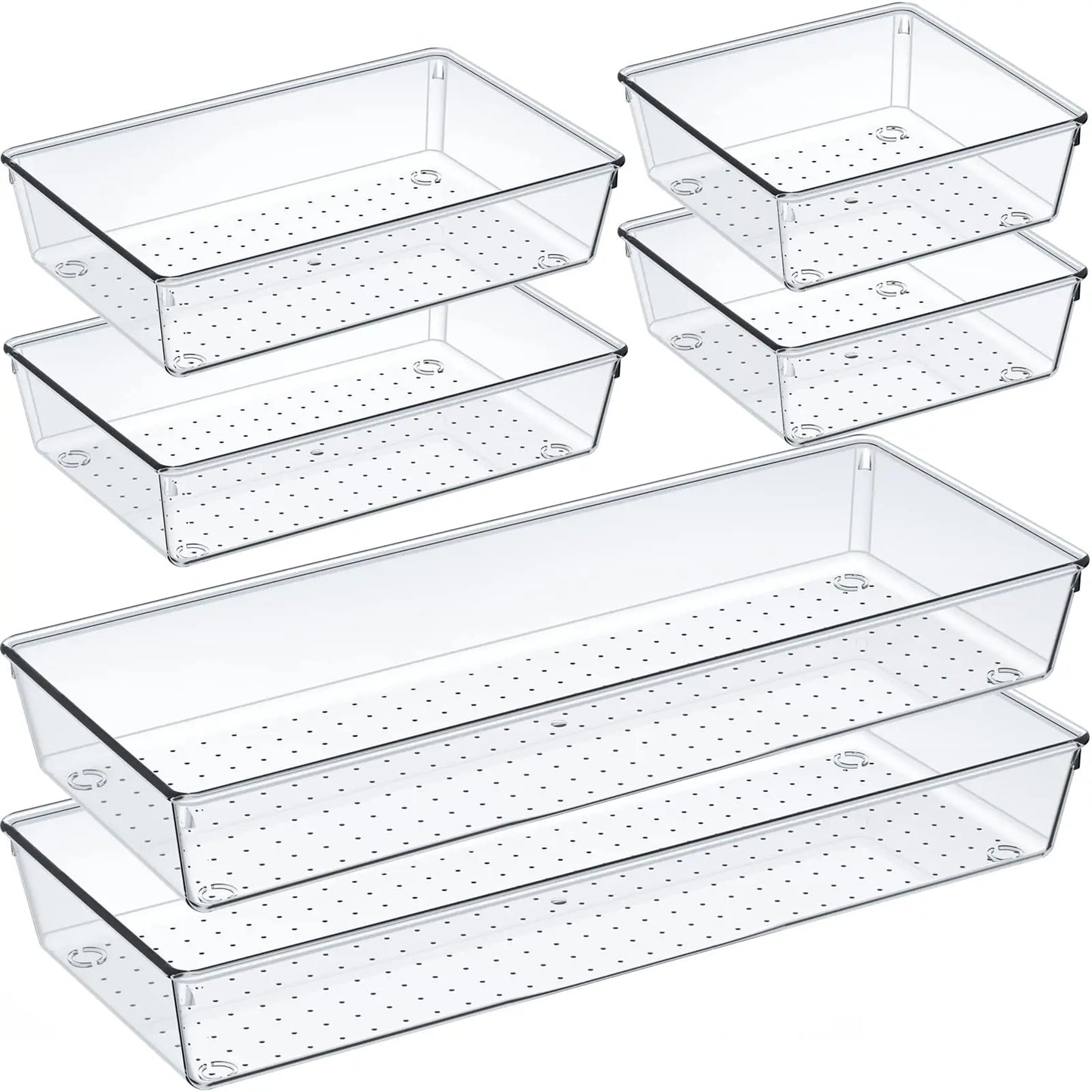 Clear Drawer Organizer Set – Bathroom, Makeup & Dressing Table Storage