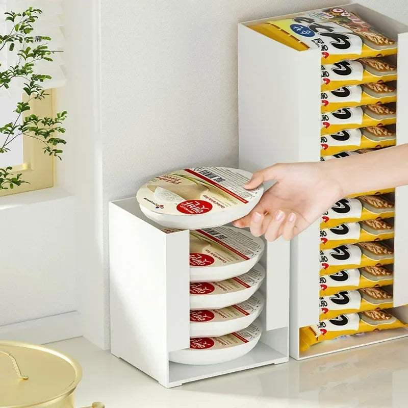 Multi Functional Instant Noodle Storage Box Kitchen Organizer for Ramen Cups Perfect for Pantry Organization Food Storage
