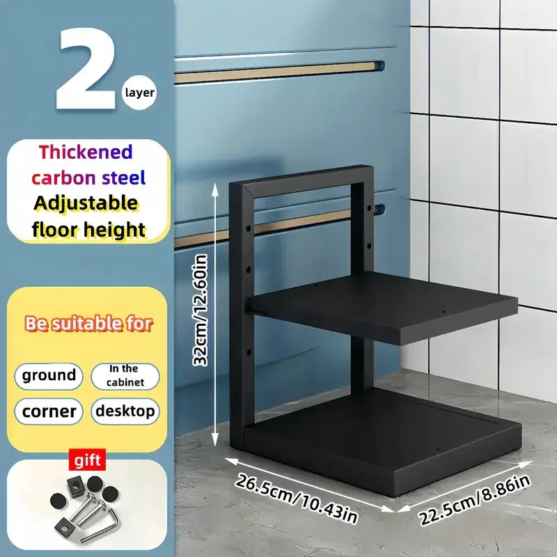 Adjustable Stainless Steel Pot Rack – Multi-Layer Kitchen Storage Organizer