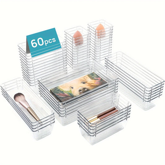 Clear Drawer Organizer Set – Bathroom, Makeup & Dressing Table Storage