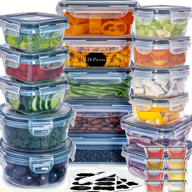 Airtight Pantry Container Set – 24 Containers with Lids & Labels